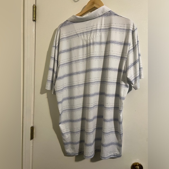 Callaway Men's Opti-Dri Striped Polo Shirt White & blue stripes | size XL - Picture 2 of 6